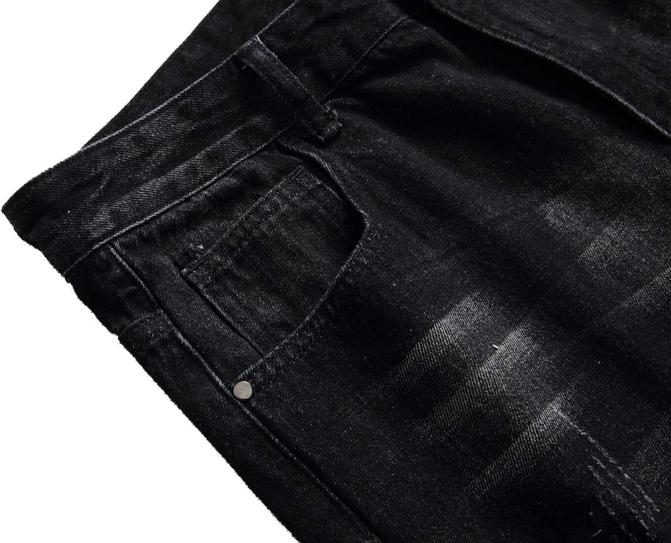 Designer jeans, luxurious pants, sporty and casual pants, men's worn-out jeans, retro washed slim-fit straight-leg jeans, blue jeans, torn trouse