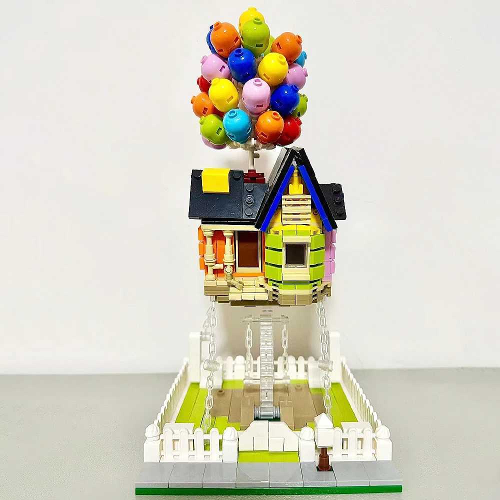Creative Balloon House Street View Create Ideas Adorable Architecture Building Blocks Bricks Model Educational Toy Gift 555pcs Y250627