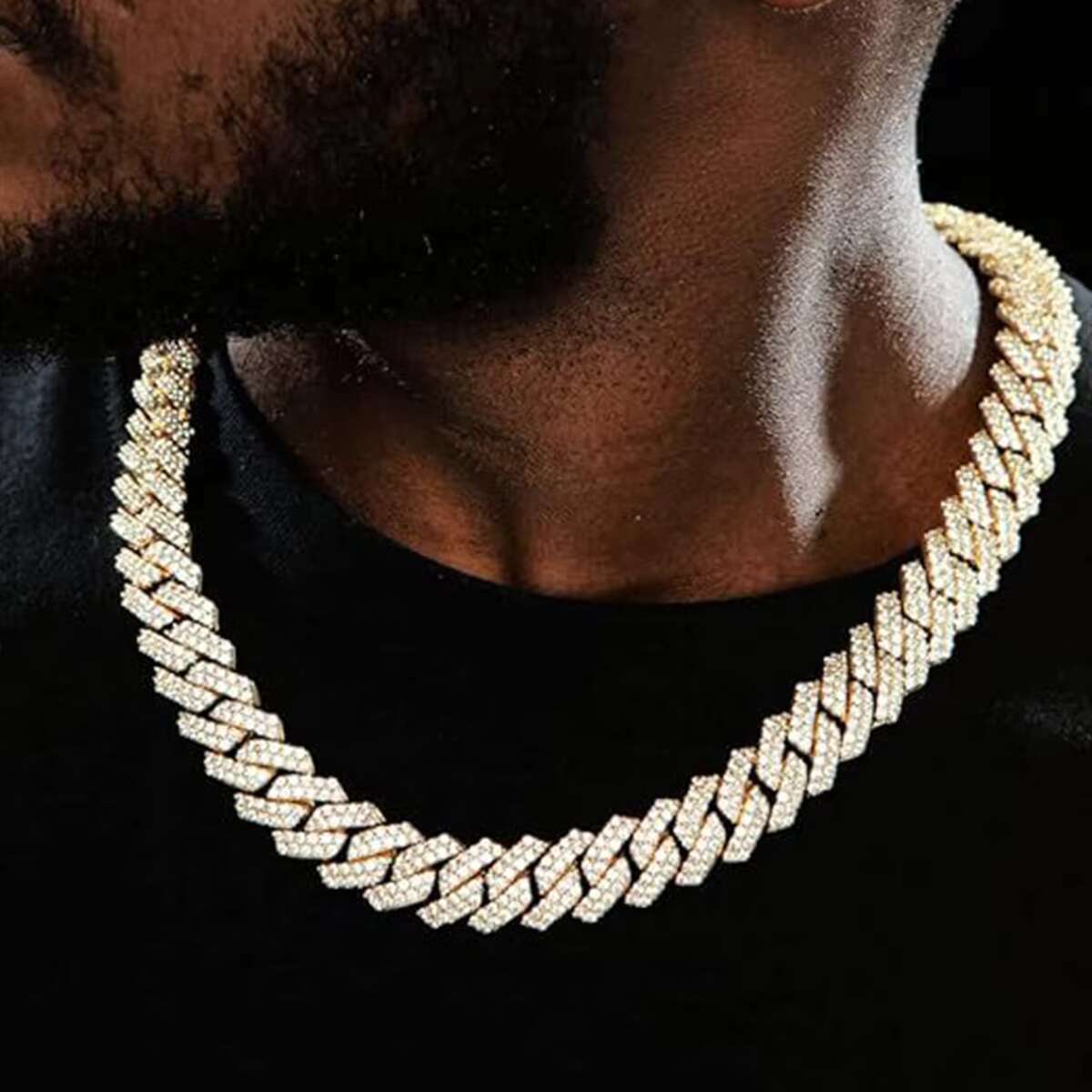 moissanite chain Classic 14mm Diamond Box Buckle Hip Hop Jewelry with Encryption Diamond Shaped Cuban Necklace and Bracelet Fashion Chains