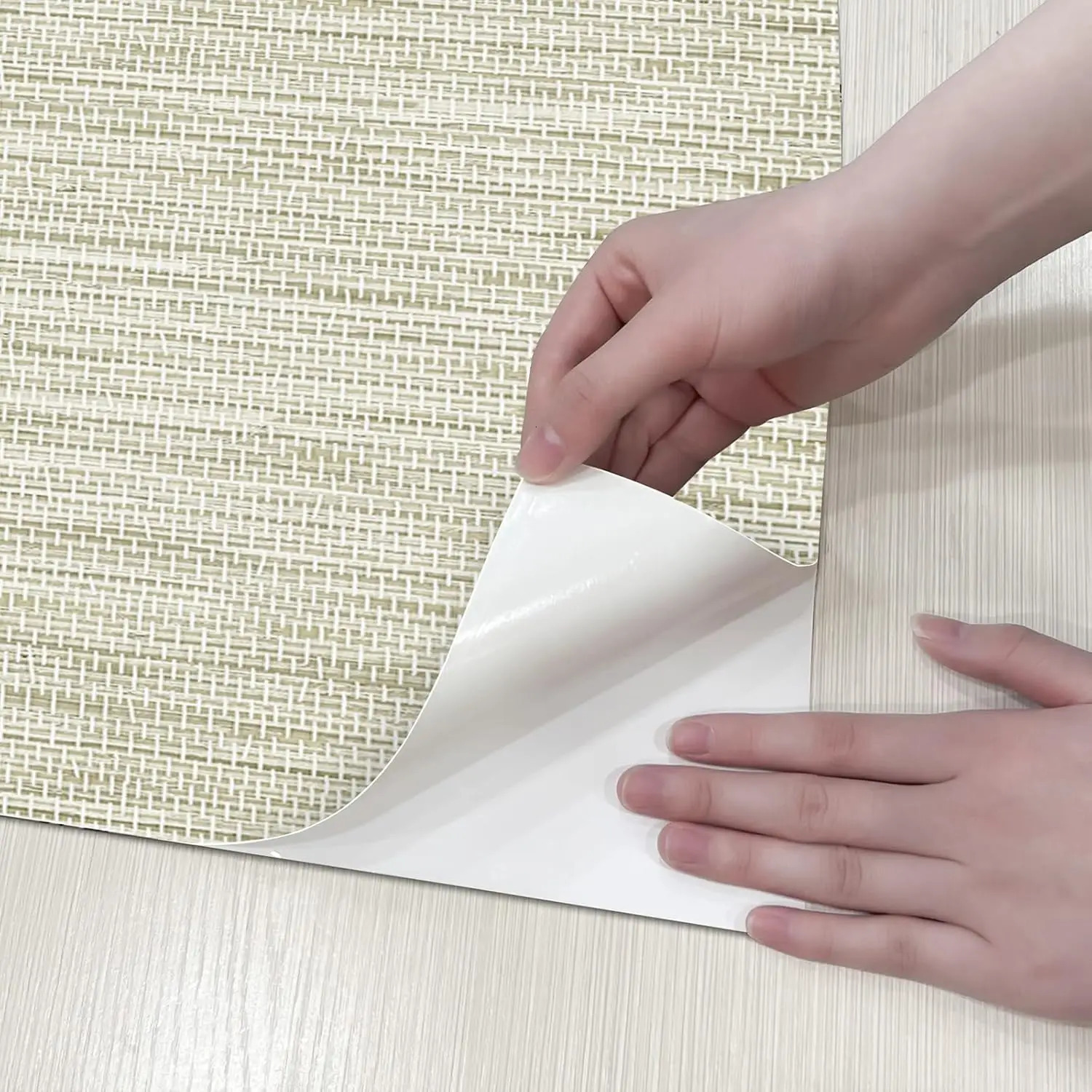 Grasscloth Peel and Stick Wallpaper Cream Grassweave Self Adhesive Wallpaper Textured Stick on Wallpaper Removable Contact Paper 250624