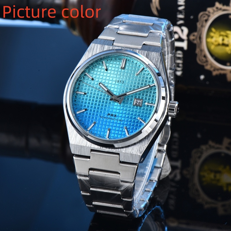 Tiss Wrist Watches for 2025 Mens Watches Three needles Quartz Watch High Quality 1853 Top Luxury Brand designer Clock Steel Strap Fashion PRX PRWERMATIC Holiday Gift