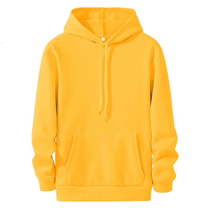 2022 Spring Autumn Winter Casual Hooded Solid Color Men's Sweatshirt Trendy Turn-down Collar Fleece Long Sleeve