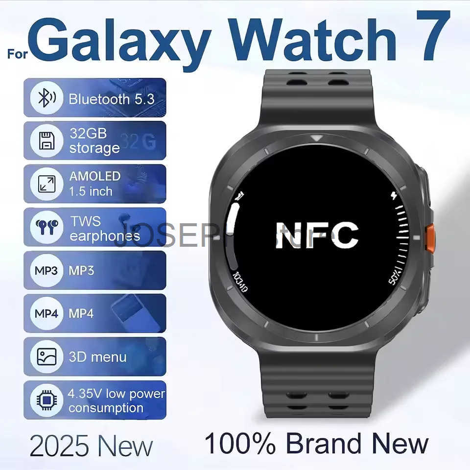 2025 New For Samsung Galaxy Watch 7 Ultra Smart Watch Men 32GB Memory Video GPS NFC Clock Sports Fitness Earphones Mode Watches J250628