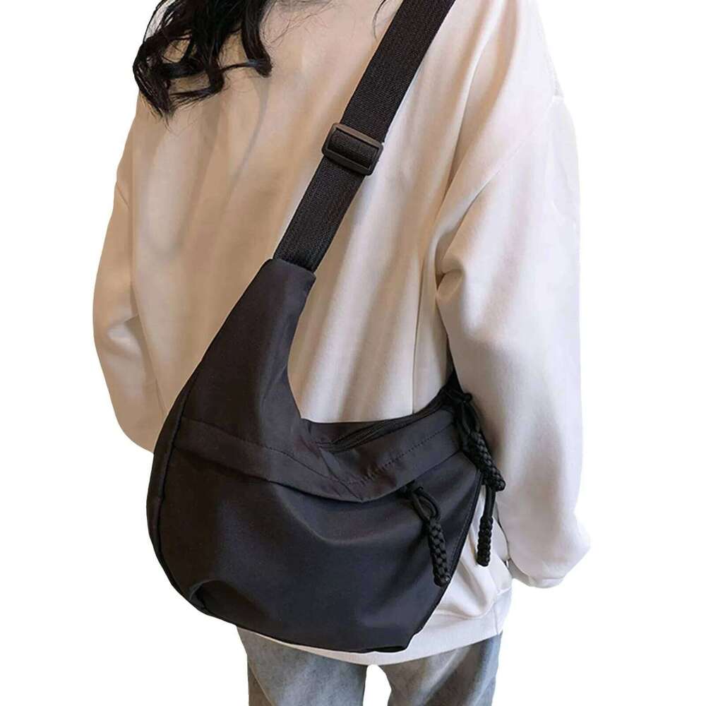 Casual Canvas Crossbody for Women Designer Black/White/Red Shoulder Bags Large Capacity Tote Men Travel Shopping Bag 2025