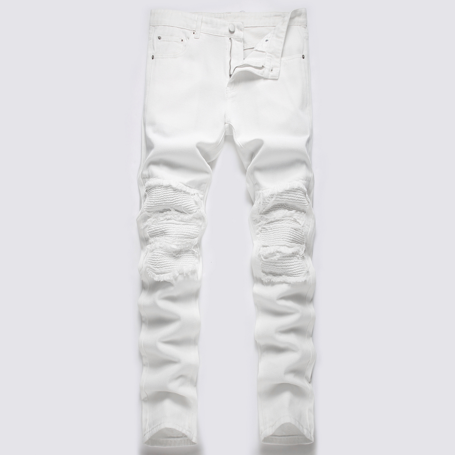 Designer Men's Jeans, Pink Patch Jeans, New European And American Casual High Street Straight Men's Long Pants In Stock, Loose Casual Pants