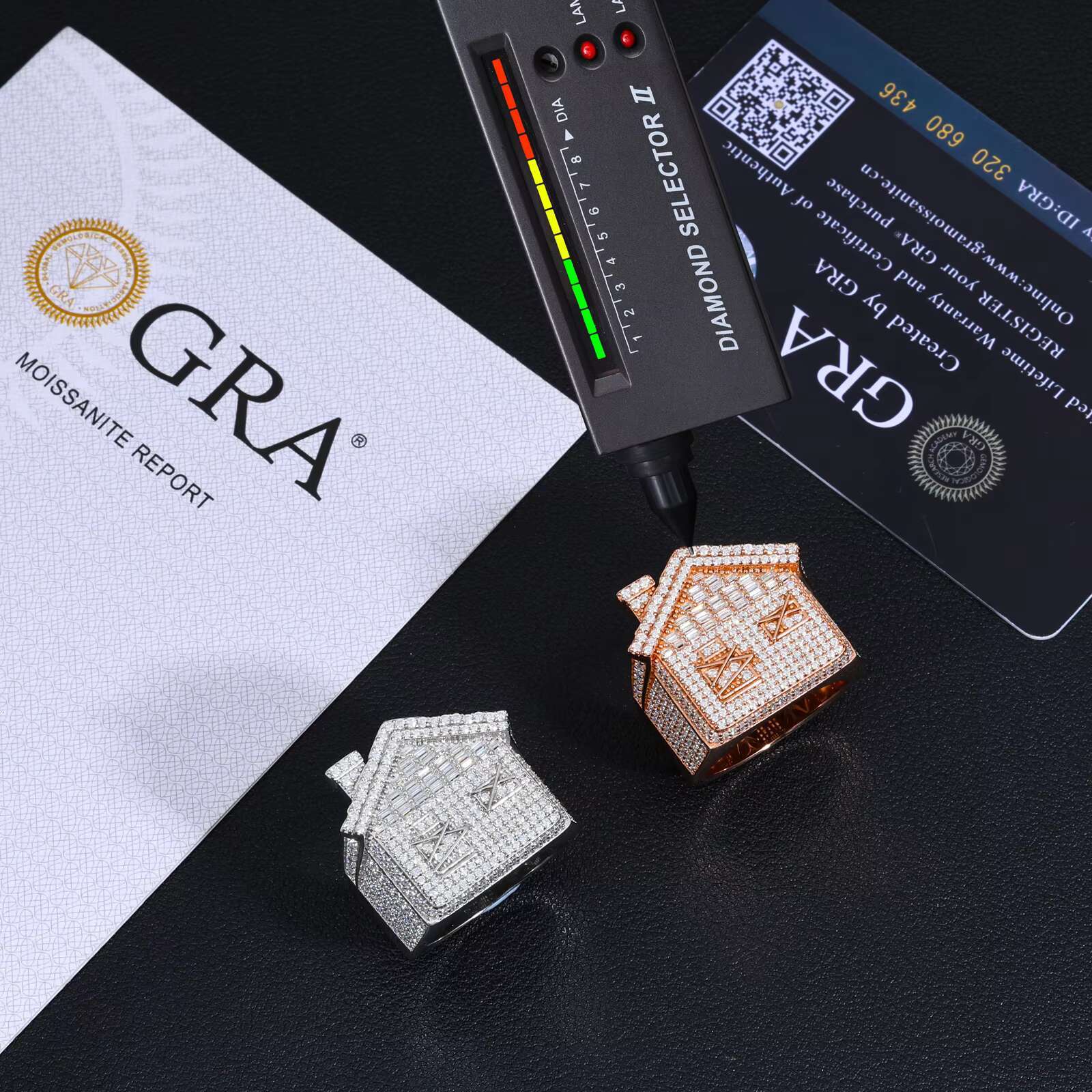 Pass Diamond Tester Moissanite Trap Houses Ring Jewelry Factory Custom 925 Silver Iced Out Hip Hop Rappers Ring for Men