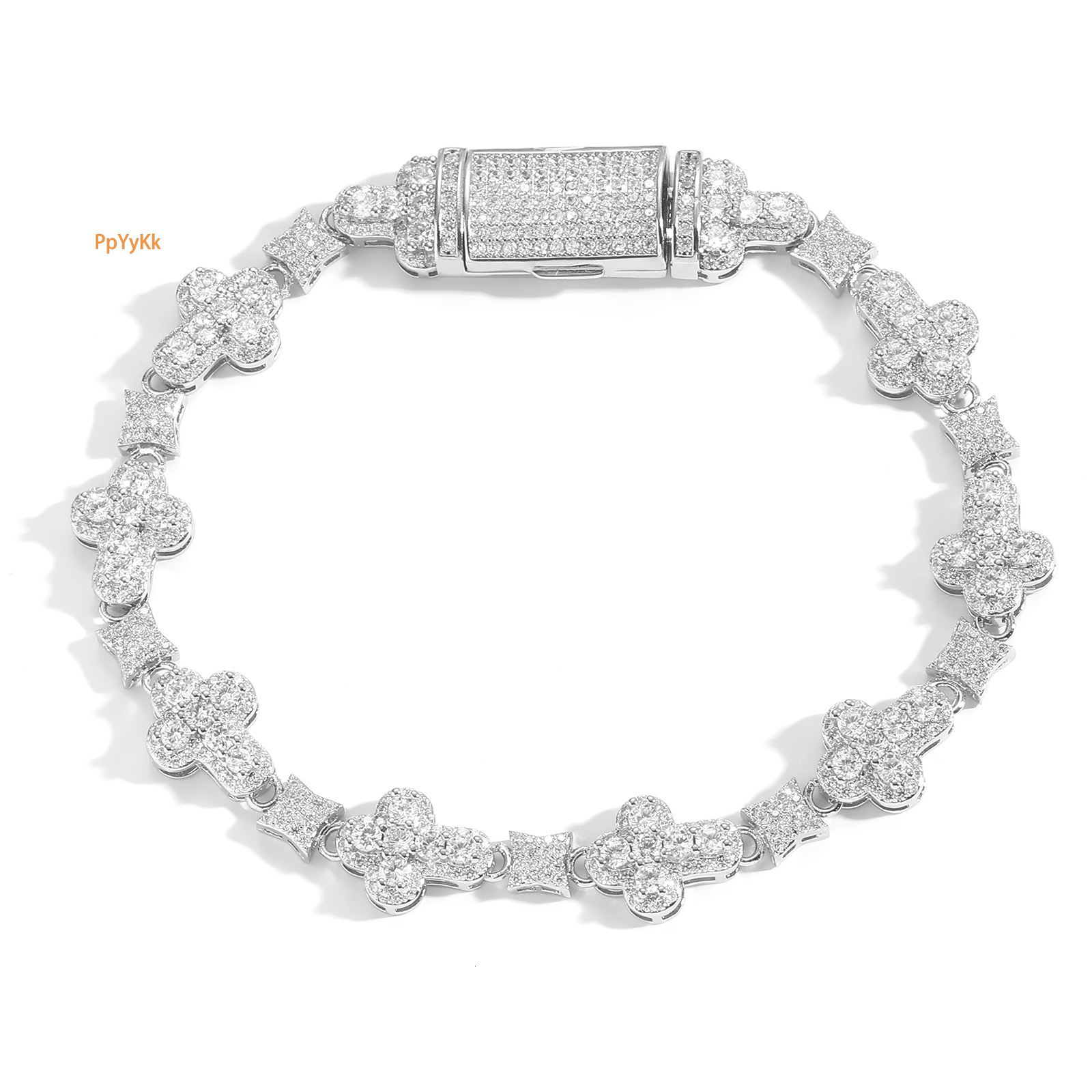 Unisex 10MM Cross Iced Out Moissanite Bling Bling Luxury Hip Hop Bracelet Trendy Unique Niche Jewelry Pass the diamond tester