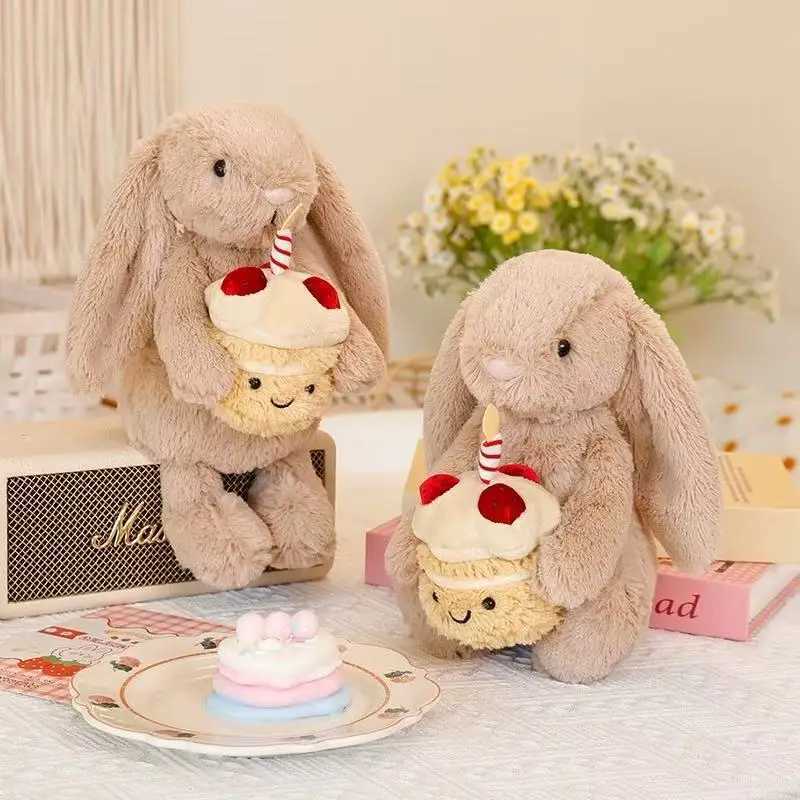 30cm simulated rabbit figurine with cake filling plush toy figurine cartoon anime cute pillow childrens gift fun doll X250628