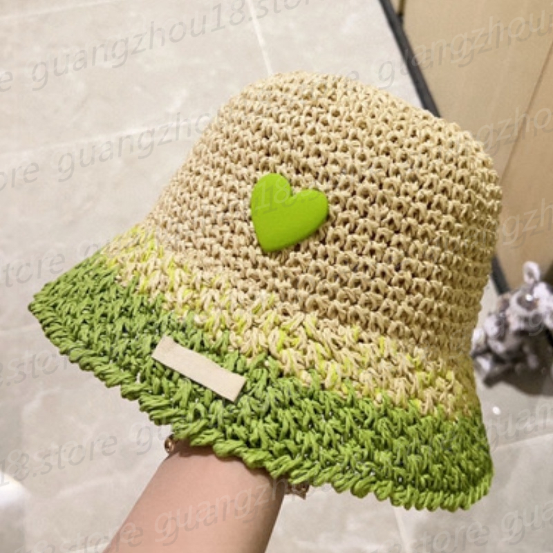 (go off picture not the description) Fashion Designer Women's Bucket Hats Summer Colorful Woven Caps with Color Blocking Beach Hats