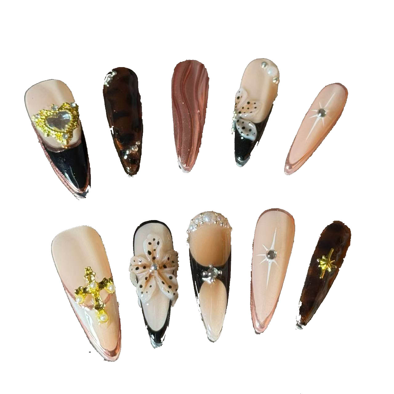 Premium Handcrafted Press-On Nails - Durable and Reusable for Fashionable Convenience
