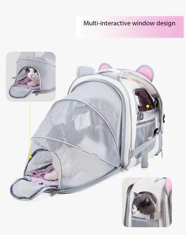 Cat bag for outdoor use, portable backpack with large capacity, lightweight travel, outdoor expansion, breathable pet backpack