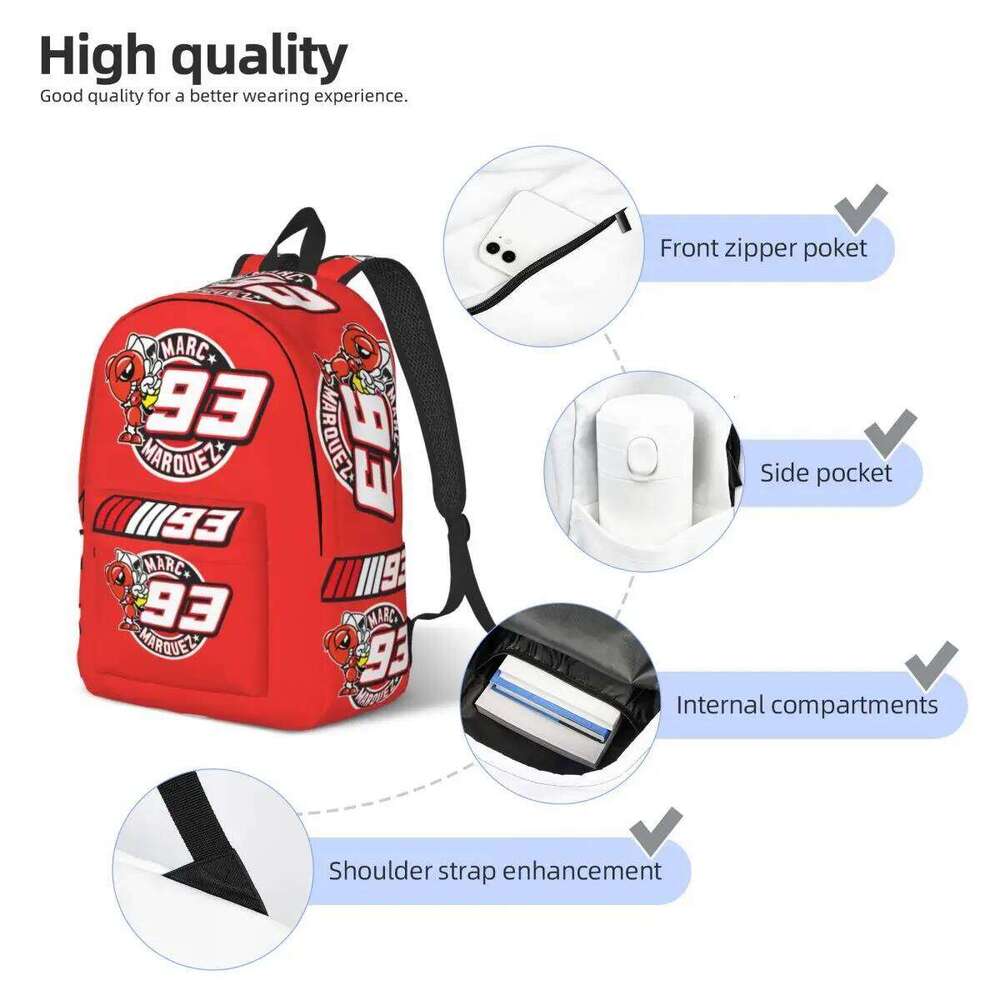 Custom Classic M-Marcs Car Motor 93 Ant Canvas Backpack for Men Women Waterproof School College Bag Print Bookbags