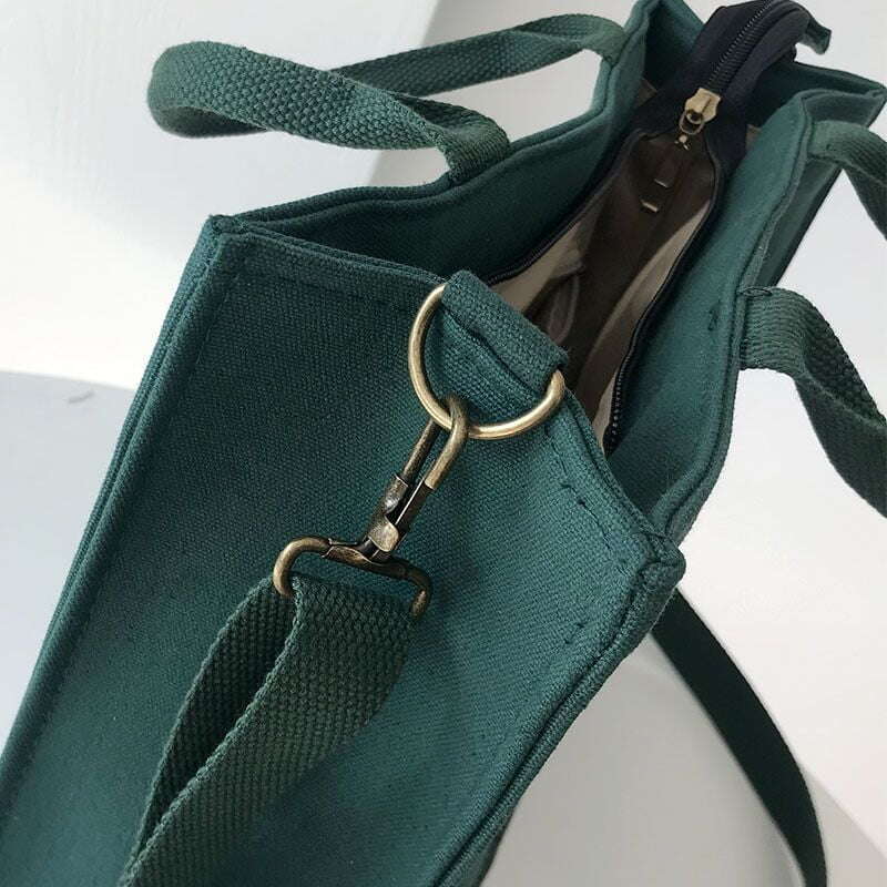 Canvas Women's Large-Capacity Tote Simple Handbag Computer Shoulder Japanese Korean Messenger Bag Women Beige