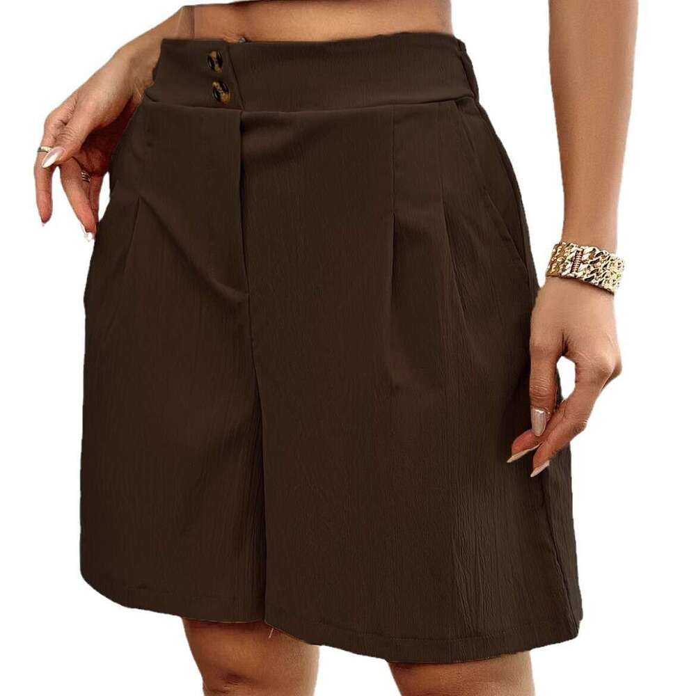 Independent Station Foreign Trade Summer New European and American Womens Fashion Cross-Border Solid Color High-Waisted Shorts for Women Summer