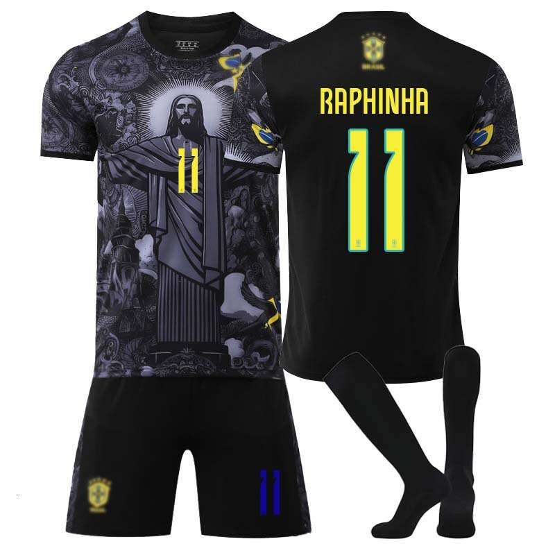 2526 Brazil Special Edition Black 7 Vinicius Jersey 9 Raulicic No. 10 Neymar Soccer Kit Set