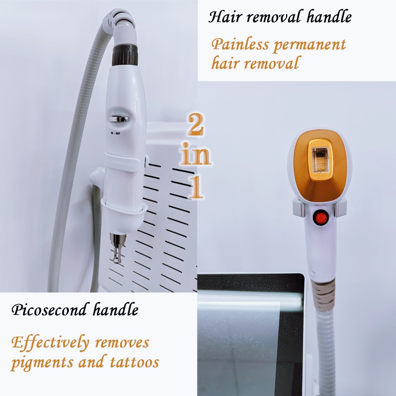 Professional 2in1 Diode Laser and Picosecond Laser 808 Diode Laser Hair Removal Tattoo Removal Machine Multifunctional Beauty Device