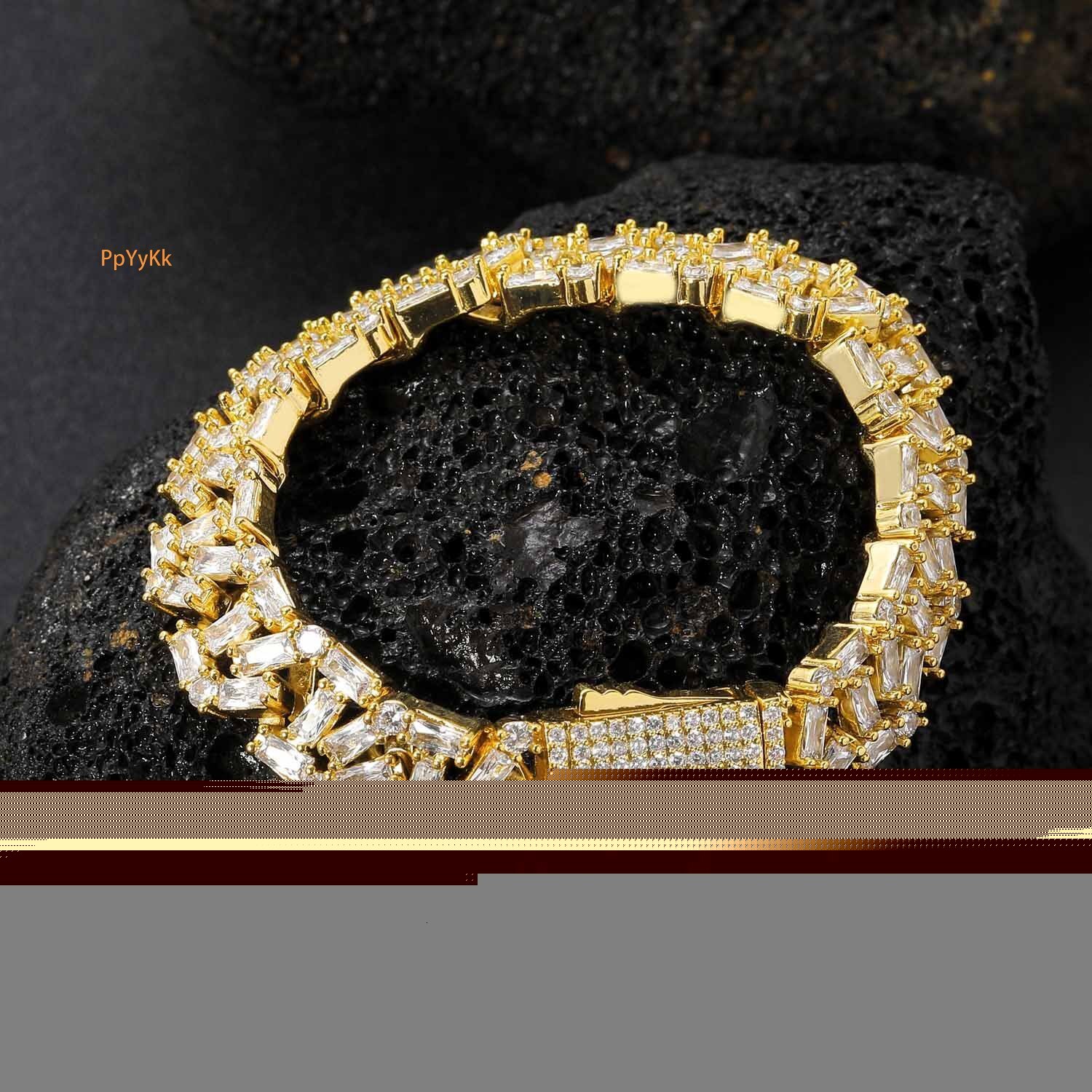 13MM Luxury VVS Moissanite Iced Out Hip Hop Shaped Cuban Chain Unisex Bracelet/Necklace with Trapezoid Square Diamonds Pass the diamond tester
