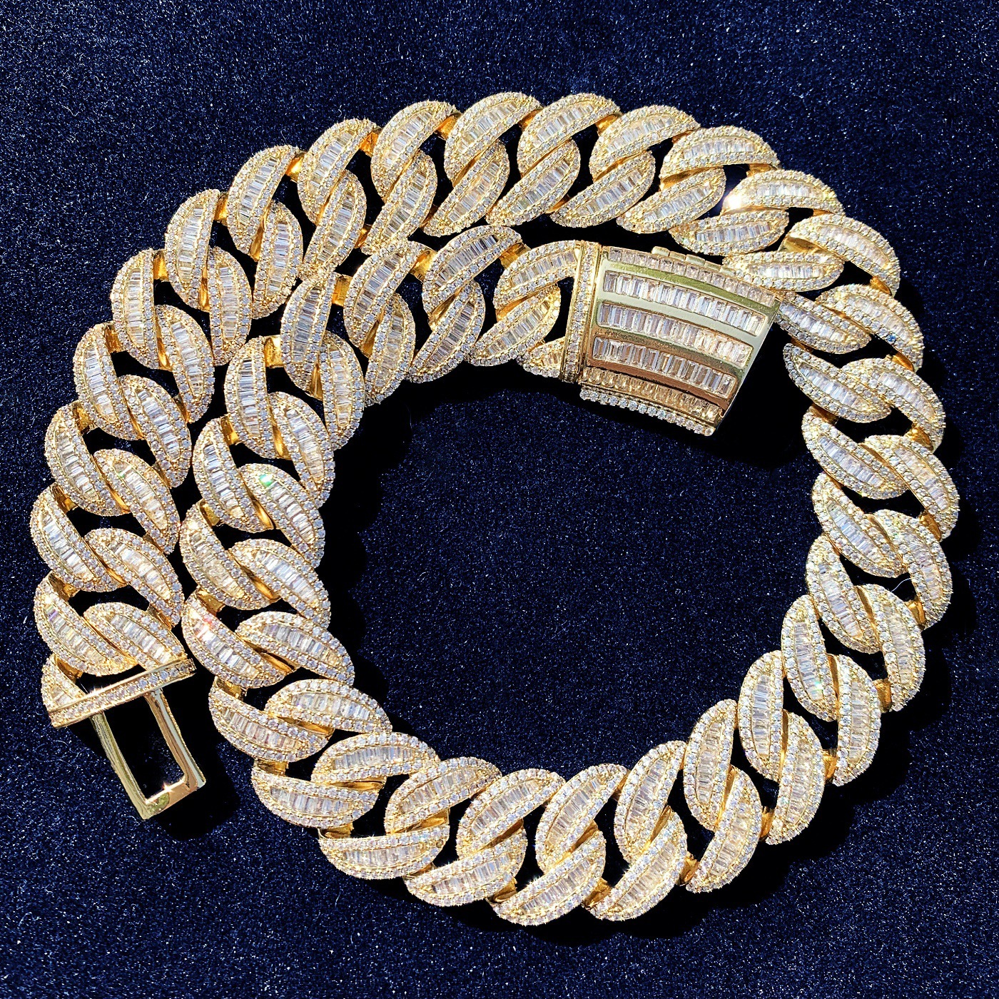 20mm Luxury VVS Moissanite Iced Out Hip Hop Semi-Arc T-Step Cuban Chain Edgy Bling Multi-Size Statement Jewelry Pass the diamond tester