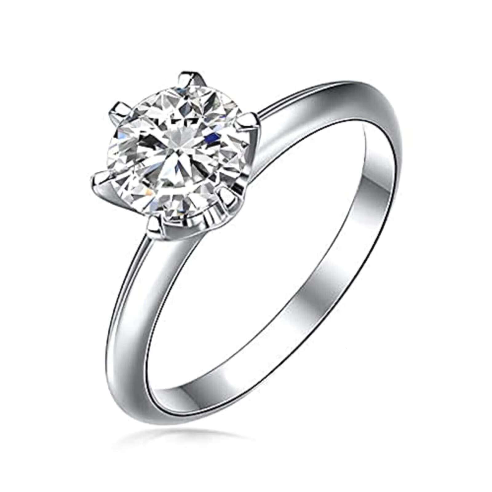 Mejuri Jewelrys Unique Designs Sterling Silver 925 Moissanite Ring with Round Cut Diamond Gold Plated