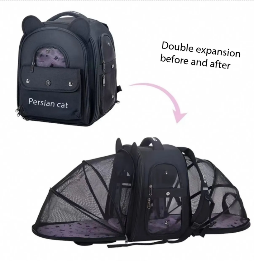 Cat bag for outdoor use, portable backpack with large capacity, lightweight travel, outdoor expansion, breathable pet backpack