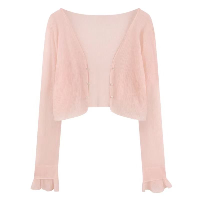 K1166 Thin sunscreen ice silk knitted cardigan jacket for women 2025 summer new loose outerwear cardigan top