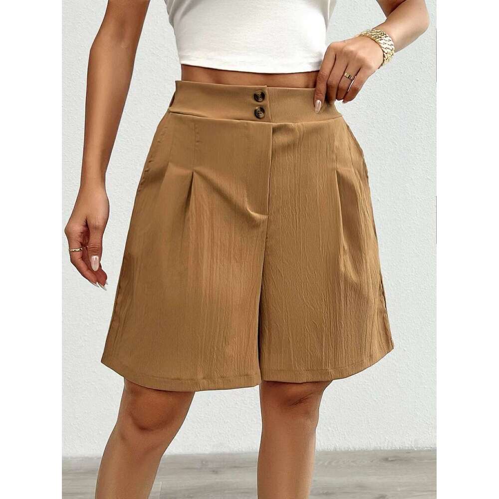 Independent Station Foreign Trade Summer New European and American Womens Fashion Cross-Border Solid Color High-Waisted Shorts for Women Summer
