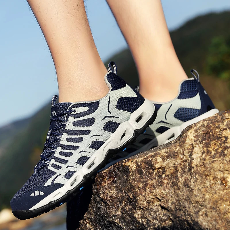 HKDQ Summer Hiking Shoes Unisex Breathable Mesh Casual Sneakers Men Wading Shoes Women Outdoor Non-slip Womens Sports Sneakers 250623