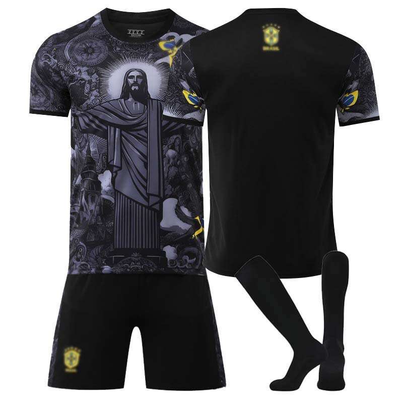2526 Brazil Special Edition Black 7 Vinicius Jersey 9 Raulicic No. 10 Neymar Soccer Kit Set