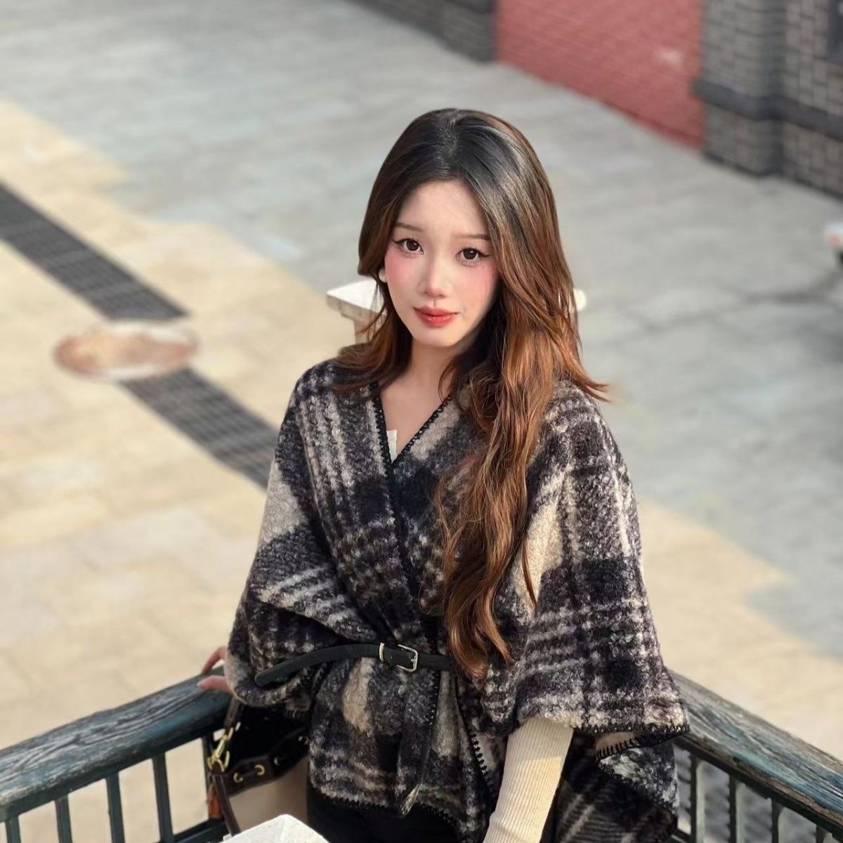 New No. 640 New scarf for women, winter lengthened thickened warm student cashmere Christmas plaid shawl scarf