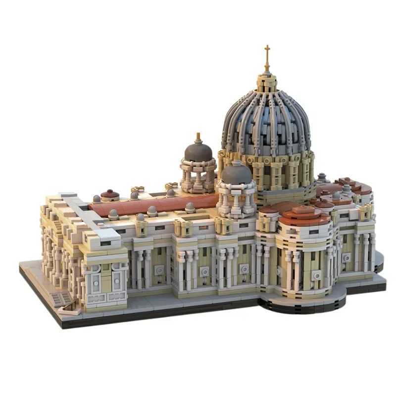 MOC Architecture Church St. Peters Basilica Castle Building Blocks Set Cathedral House Collection DIY Toys Children Kid Gifts Y250627