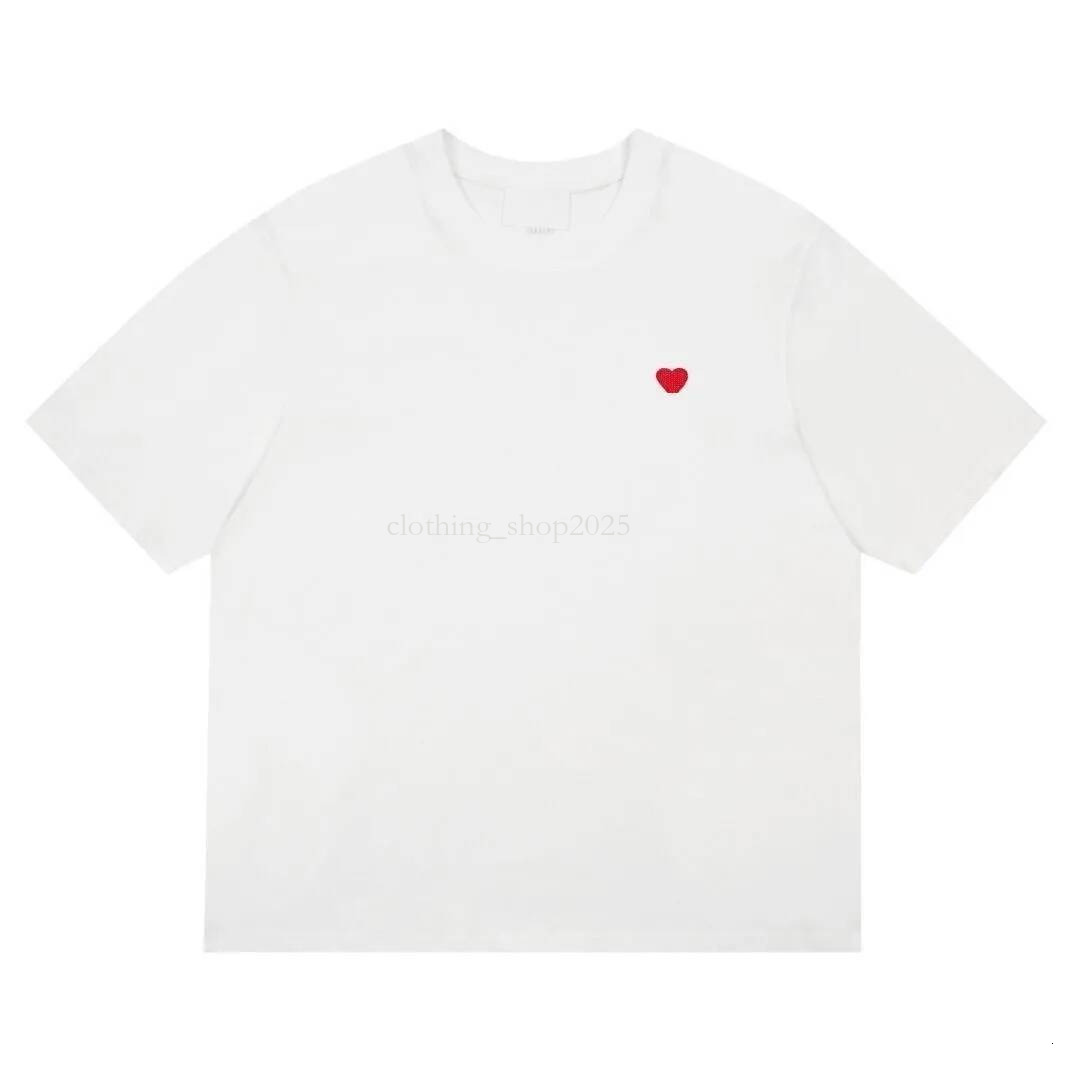 Mens Amity Shirts Designer Tshirt Business Sports Amily T Shirt Paris Fashion Streetwear Luxury Small Heart Clothes France High Street Casual Pure Cotton Tees 5c0