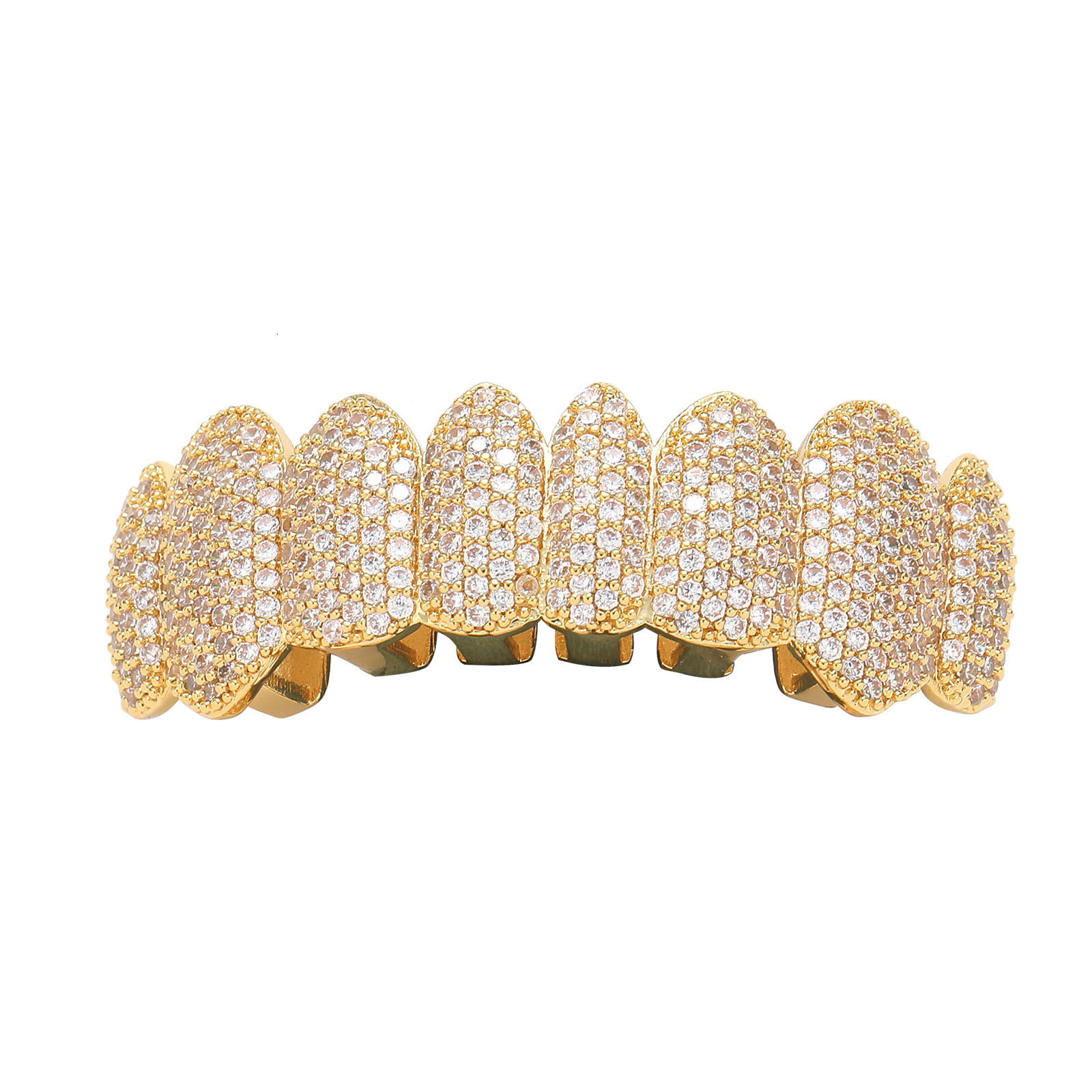 new arrival hip hop 8-teeth iced out luxury fashion halloween grillz accessories Rapper Costume Accessories