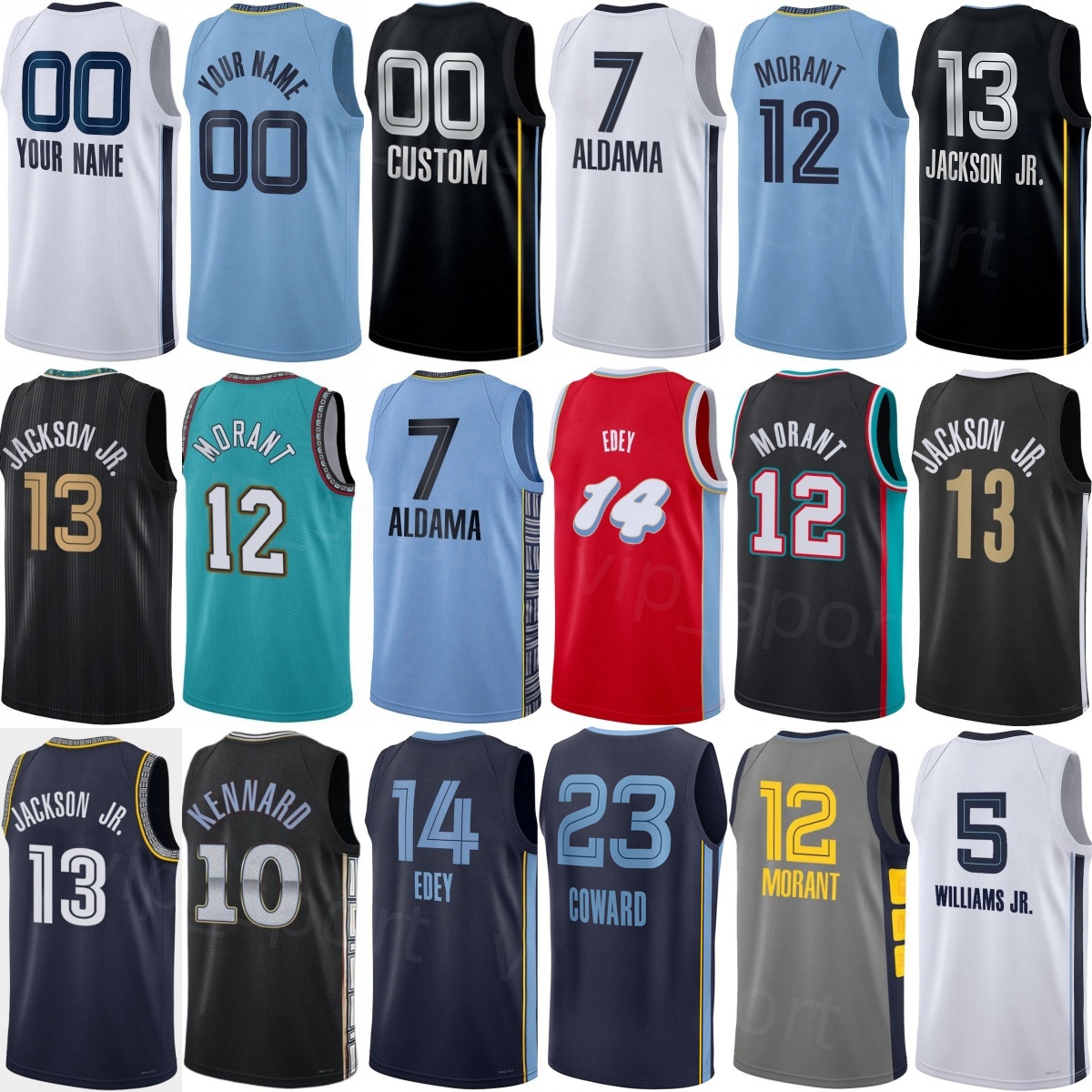 Printed Basketball 25-26 Draft Cole Anthony Jerseys 4 Ja Morant 12 Cedric Coward 23 Kentavious Caldwell-Pope 3 Scotty Pippen Jr 1 Jaren Jackson Jr 13 Woman Youth Man