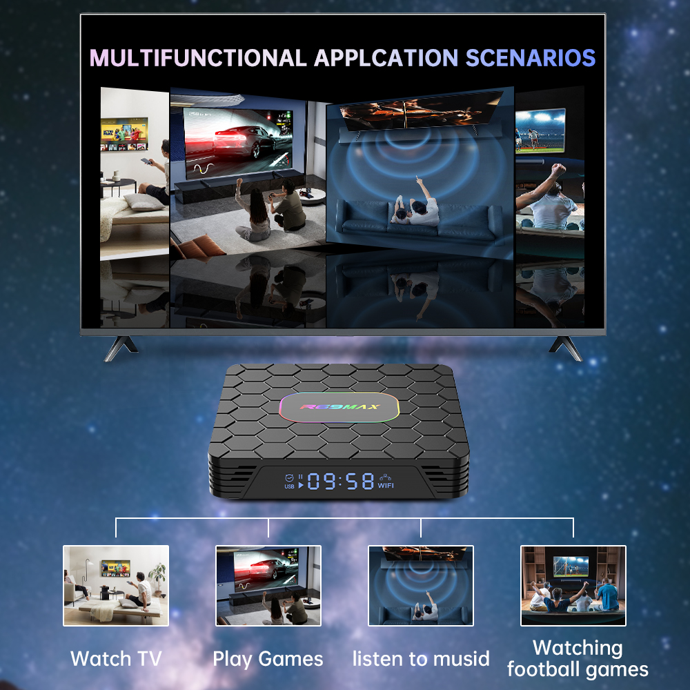 R69 Max Tv Box Android 14 Rockchip 3528 Support 8K Video Bluetooth 5.0 Wifi6 Support Go0gle Voice Input Media Player Set Top Box