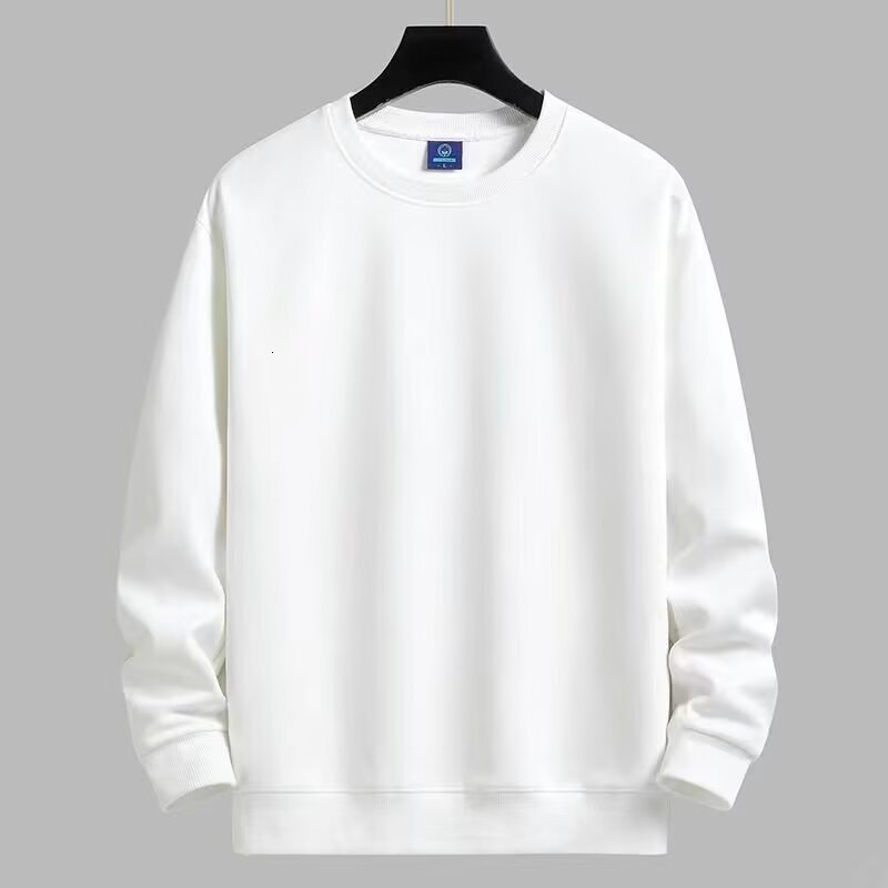 New Men's Crewneck Sweatshirt Autumn Winter Trendy Brand Solid Color Versatile Casual Loose Hoodless Pullover Base Shirt
