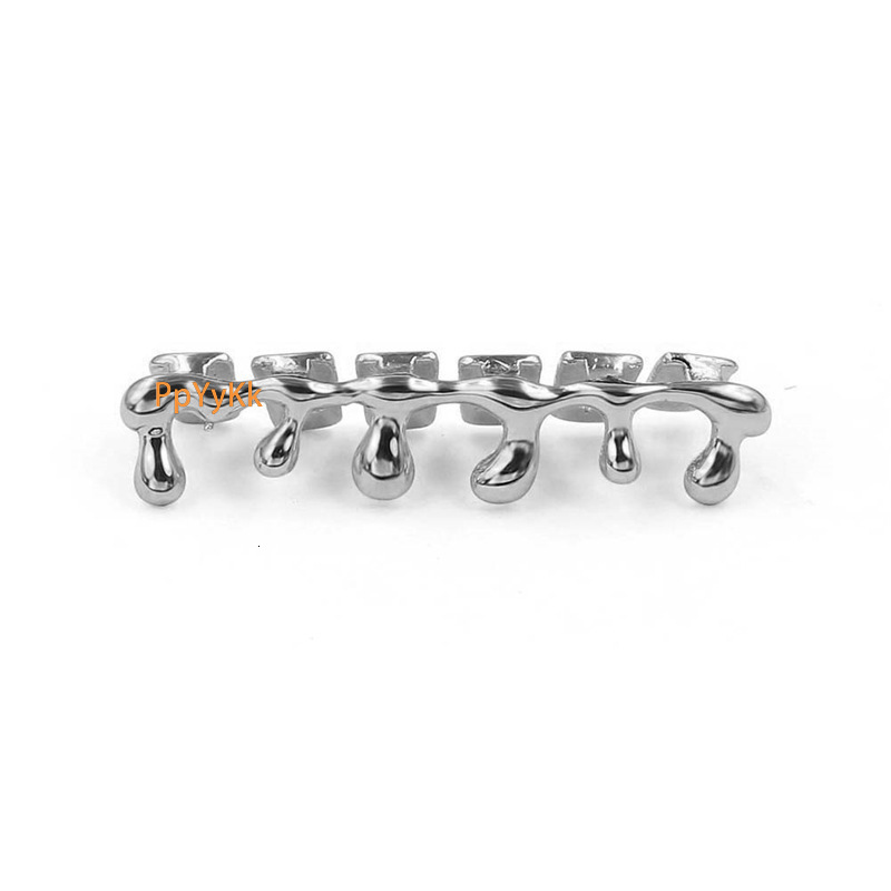 Halloween New Drip Grillz Water Drop Design Hip Hop Big Gold Teeth Premium Bling Rapper Accessories Pass the diamond tester