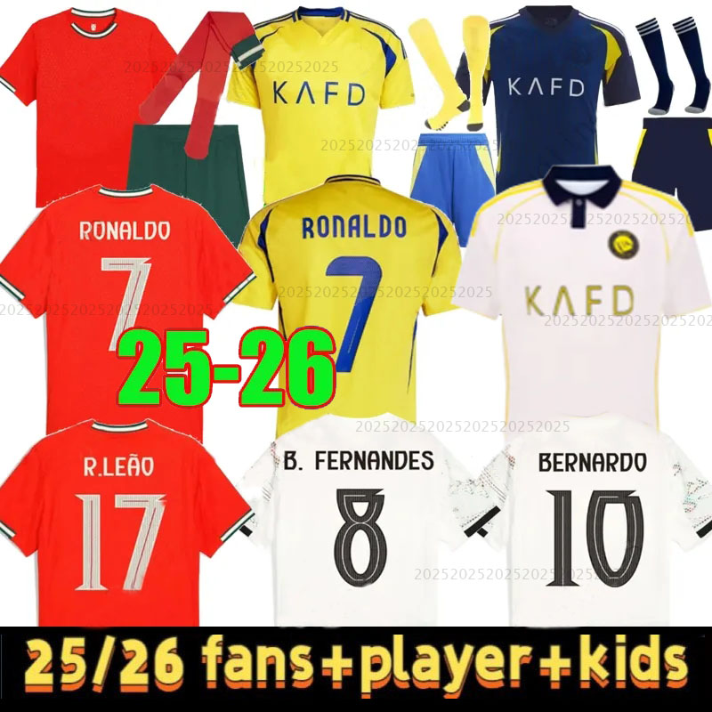 25 26 Portuguese ronaldo football shirts Al Nassr Soccer Jerseys B.FERNANDES JOAO FeLIX MANE 2025 Riyadh Men kit Portugal Child Shirt Kits Player national team 3XL4XL