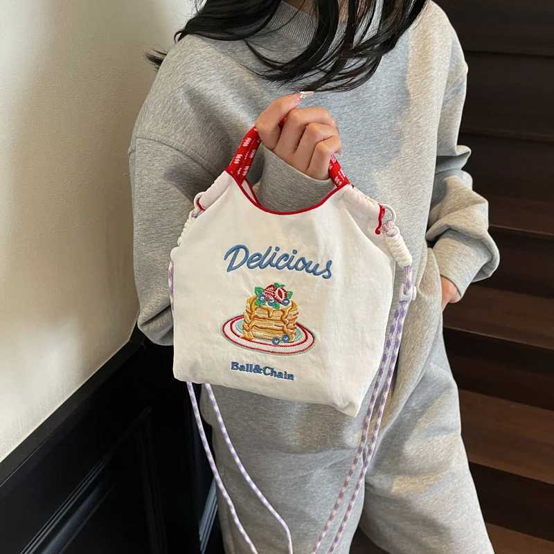 Mini Niche Shopping Bag Nylon Embroidered Handbag 2025 Summer New Lightweight Shopping Crossbody Mobile Phone Bag XJ250627