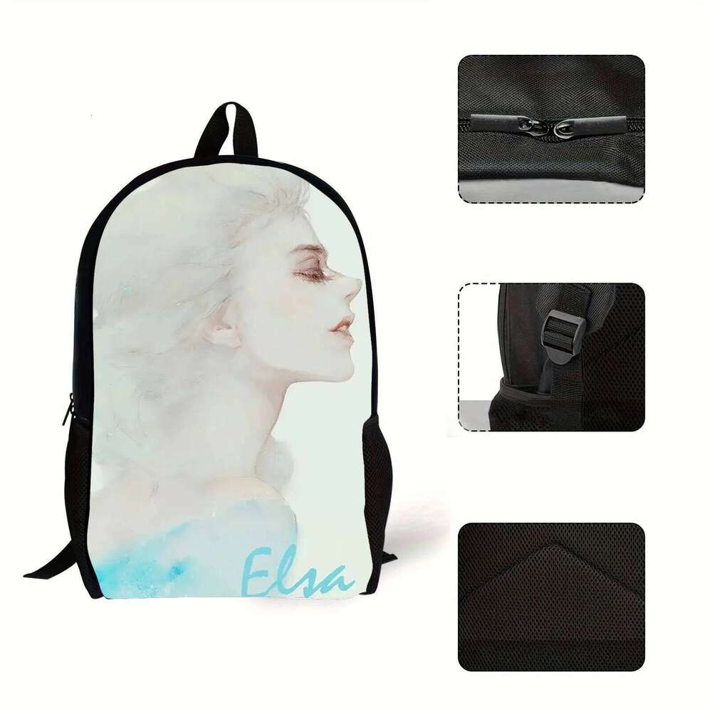 Custom Anime Frozen Elsa canvas for Women Men Waterproof Backpack Mochila travel bag Students Schoolbag