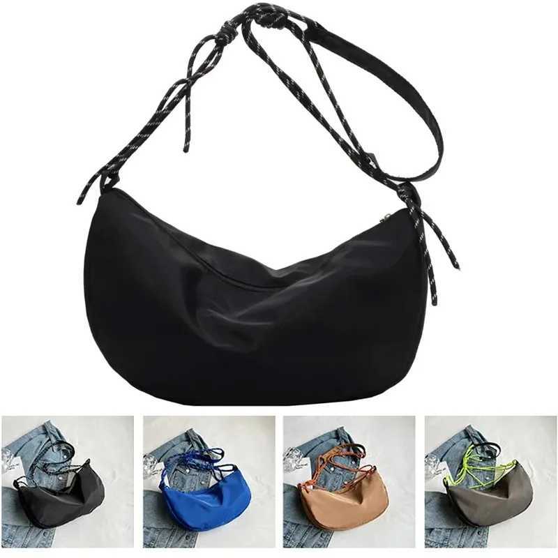 New Nylon Cloth Shoulder Bags Vintage Solid Color Hobos Bag Casual Large Capacity Diagonal Bag Fashion Versatile Women Handbag XJ250627