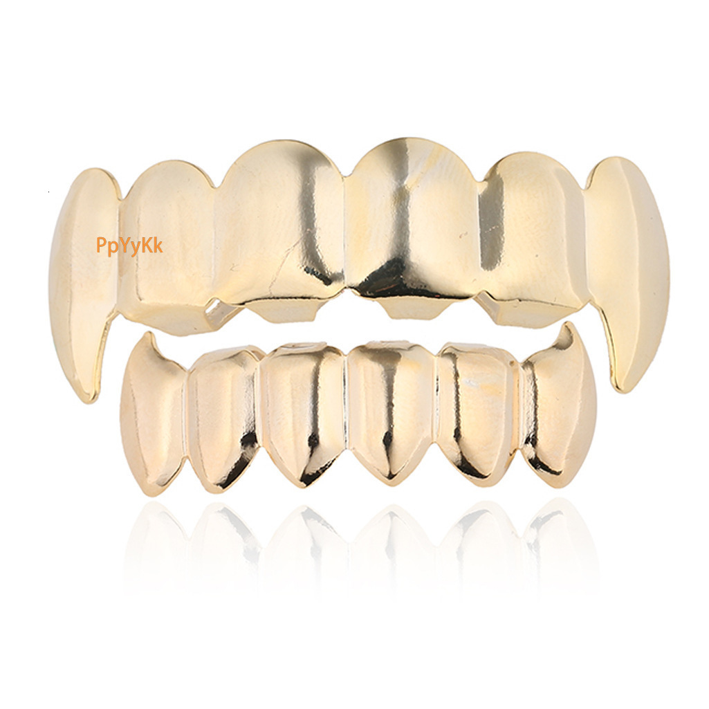 New Arrival 18K Gold Plated Vampire Fangs Hip Hop Grillz Luxury High Quality Statement Rapper Costume Accessories