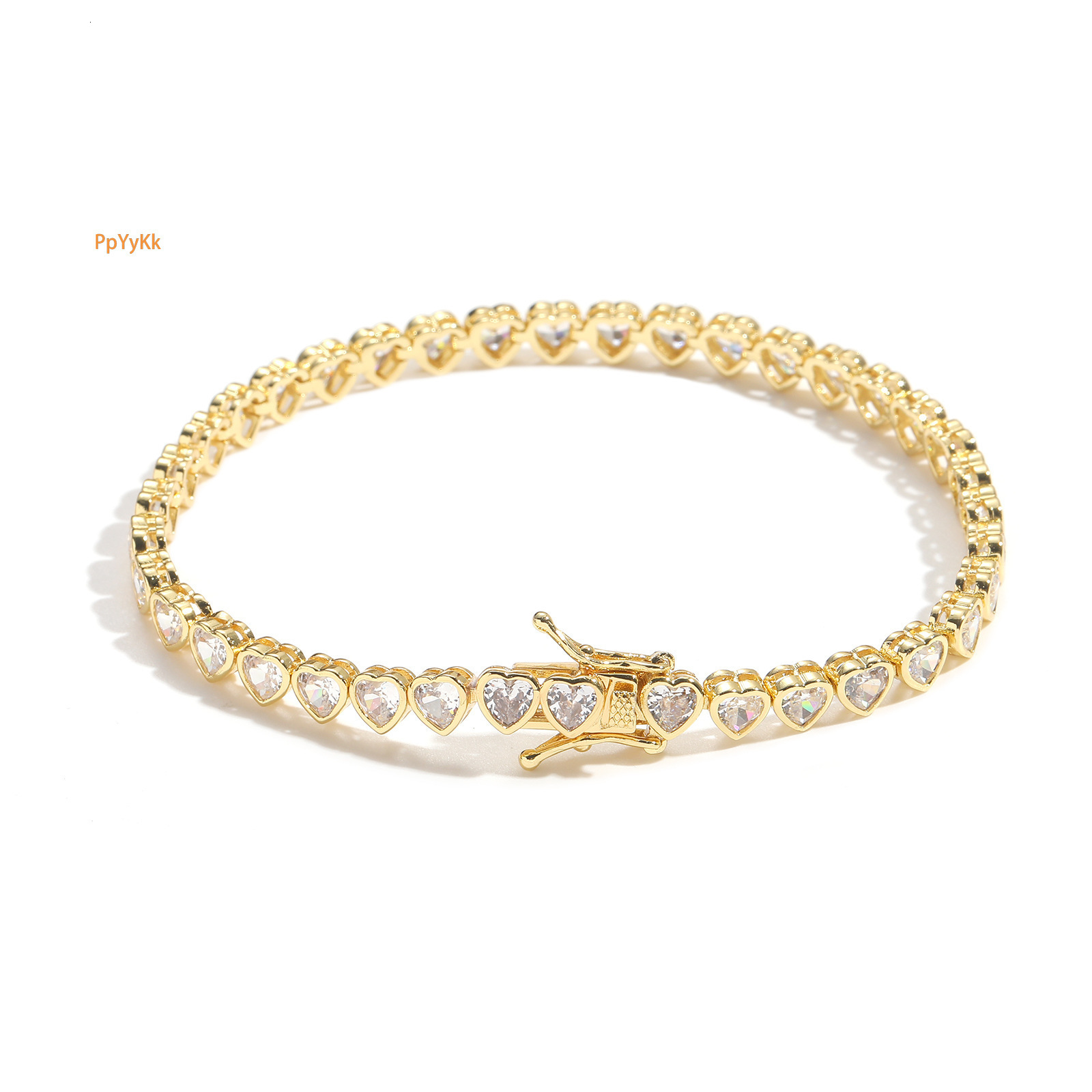5MM Hip Hop Heart Tennis Chain Couple Bracelet - Stackable Minimalist Moissanite Iced Out Love Jewelry Passes the Diamond Tester