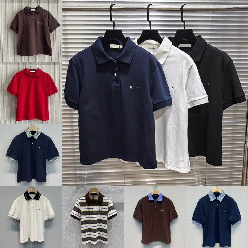 Luxury Letter Women Polo Tops Designer Short Sleeve Shirt Polos Summer Casual Daily OL Formal Top