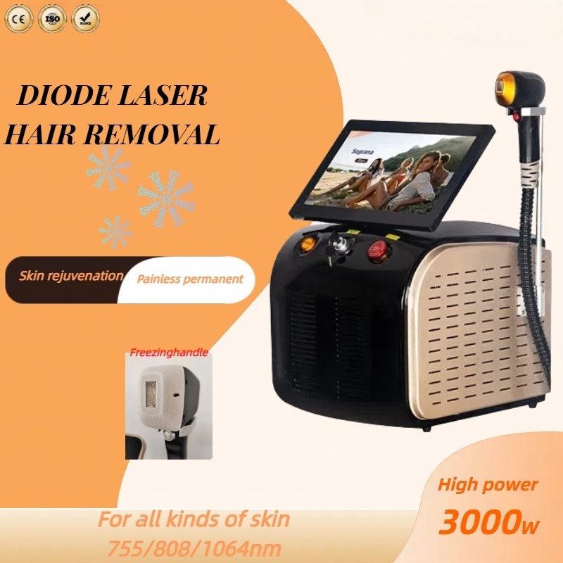 Diode 3 wavelength hair removal device755nm 808nm 1064nm soprano freezing point hair removal painless permanent
