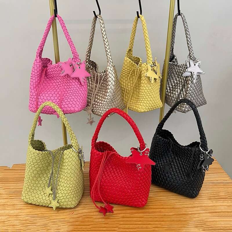 Free shipping fashion designer bag Luxury bag Red Handwoven Bucket Women's Handbag Commuter Underarm Shoulder Large Capacity Tote Bag