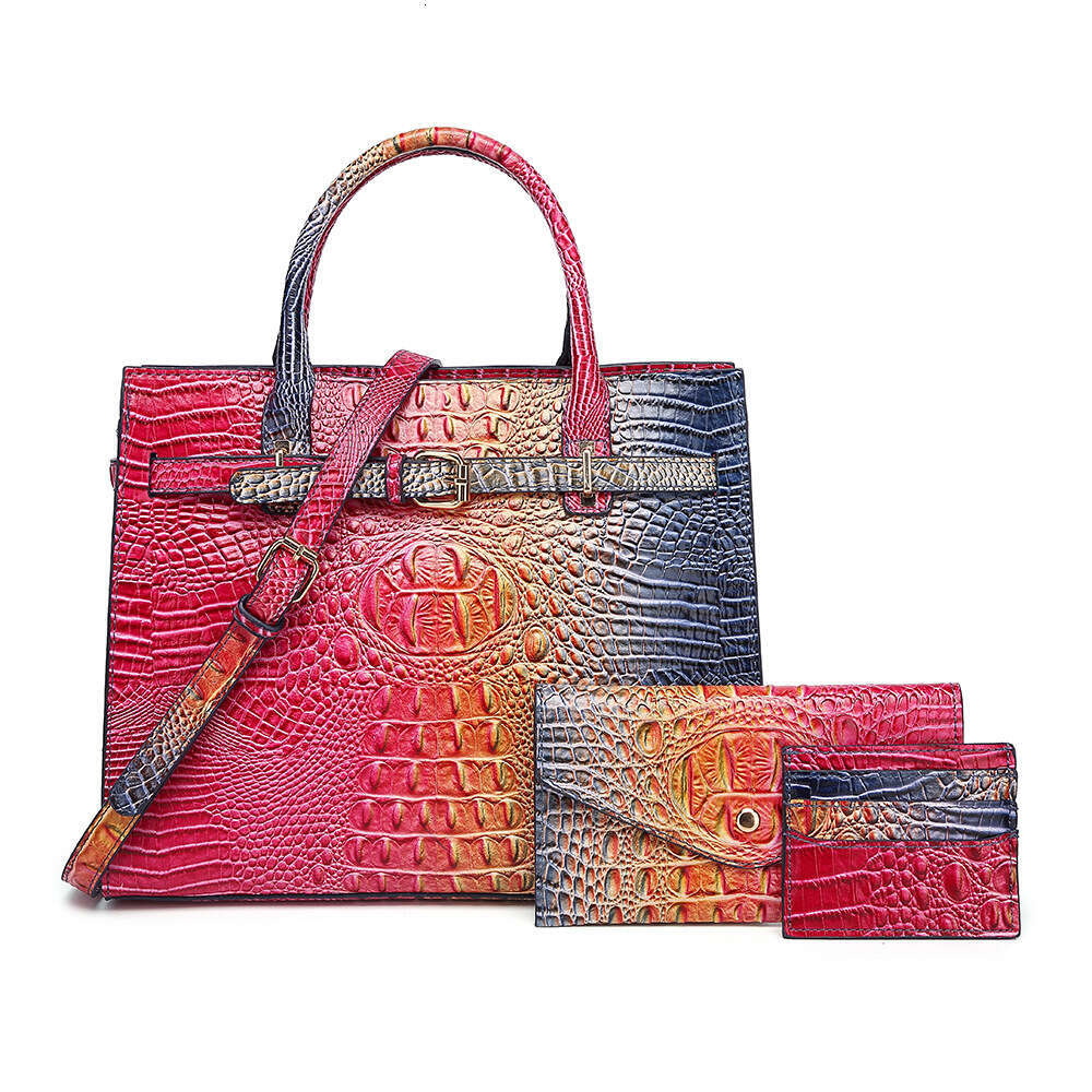 Handbag Crossbody Women S Mother Bag Colorful Crocodile Pattern Brahmin