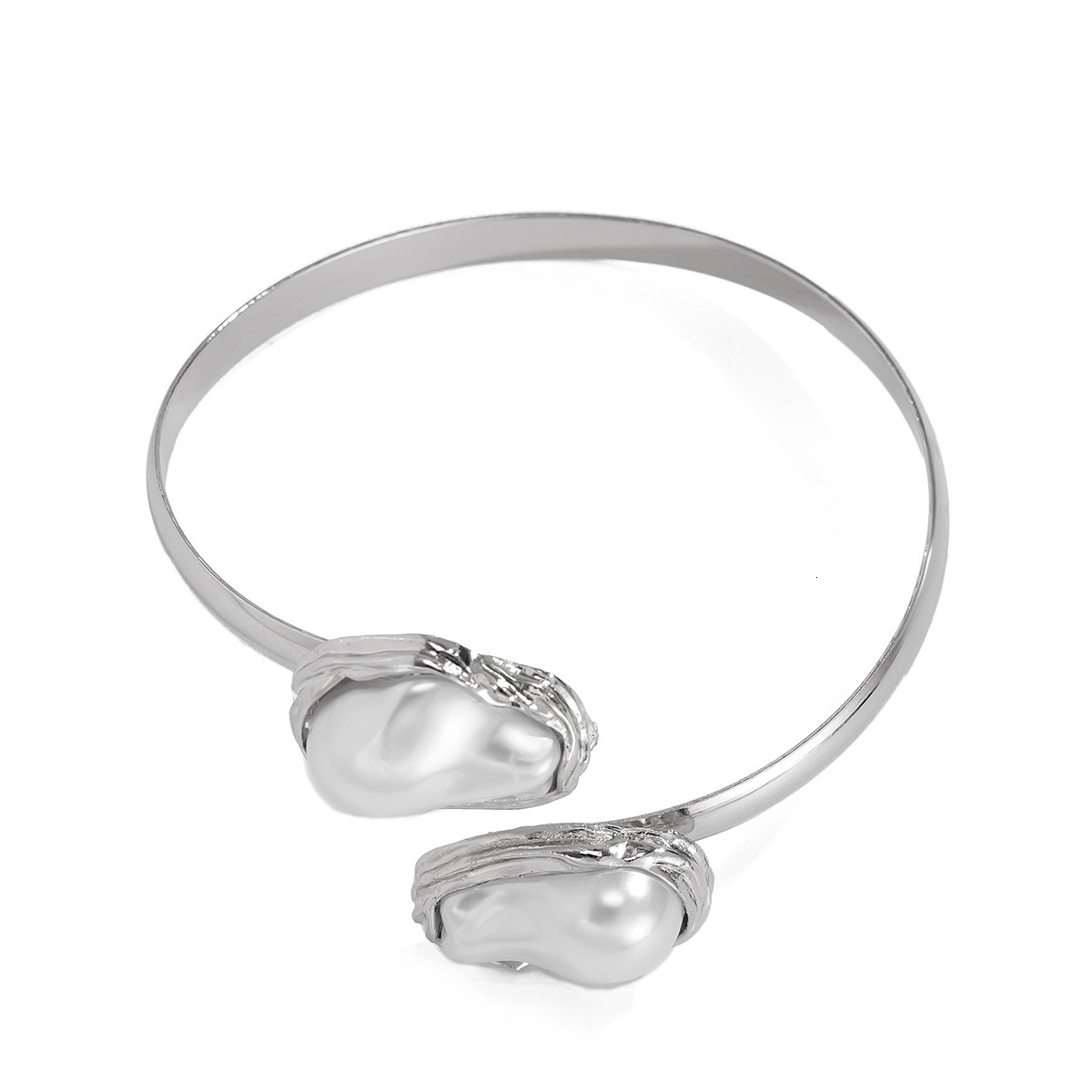 Free shipping designer jewelry Simple Imitation Pearl Geometric Open Choker Necklace French Baroque Irregular Pearl Necklace Set Factory Direct Sale