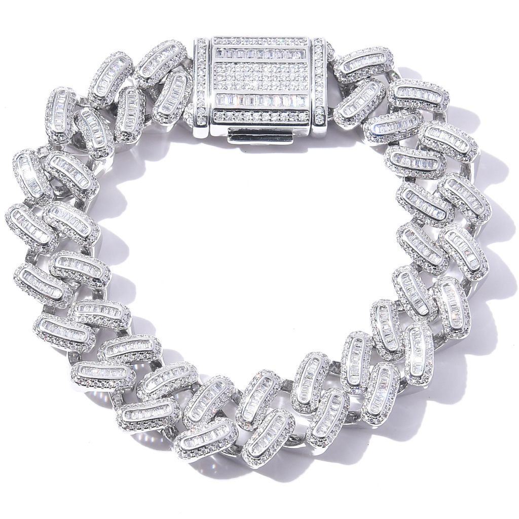 15MM Luxury VVS Moissanite Iced Out Hip Hop Cuban Bracelet Men's Trendy Brand High-Quality Statement Jewelry Passes the Diamond Tester