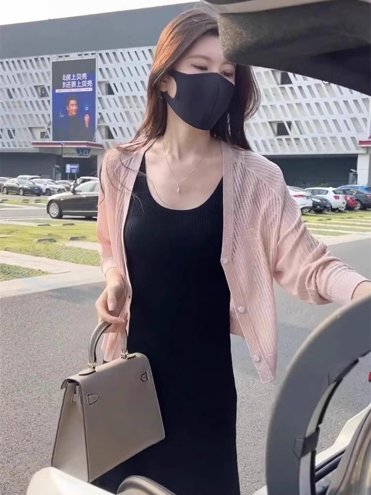K1156 Outer wear skirt shawl knitted cardigan women summer thin 2024 new high-end top jacket early autumn