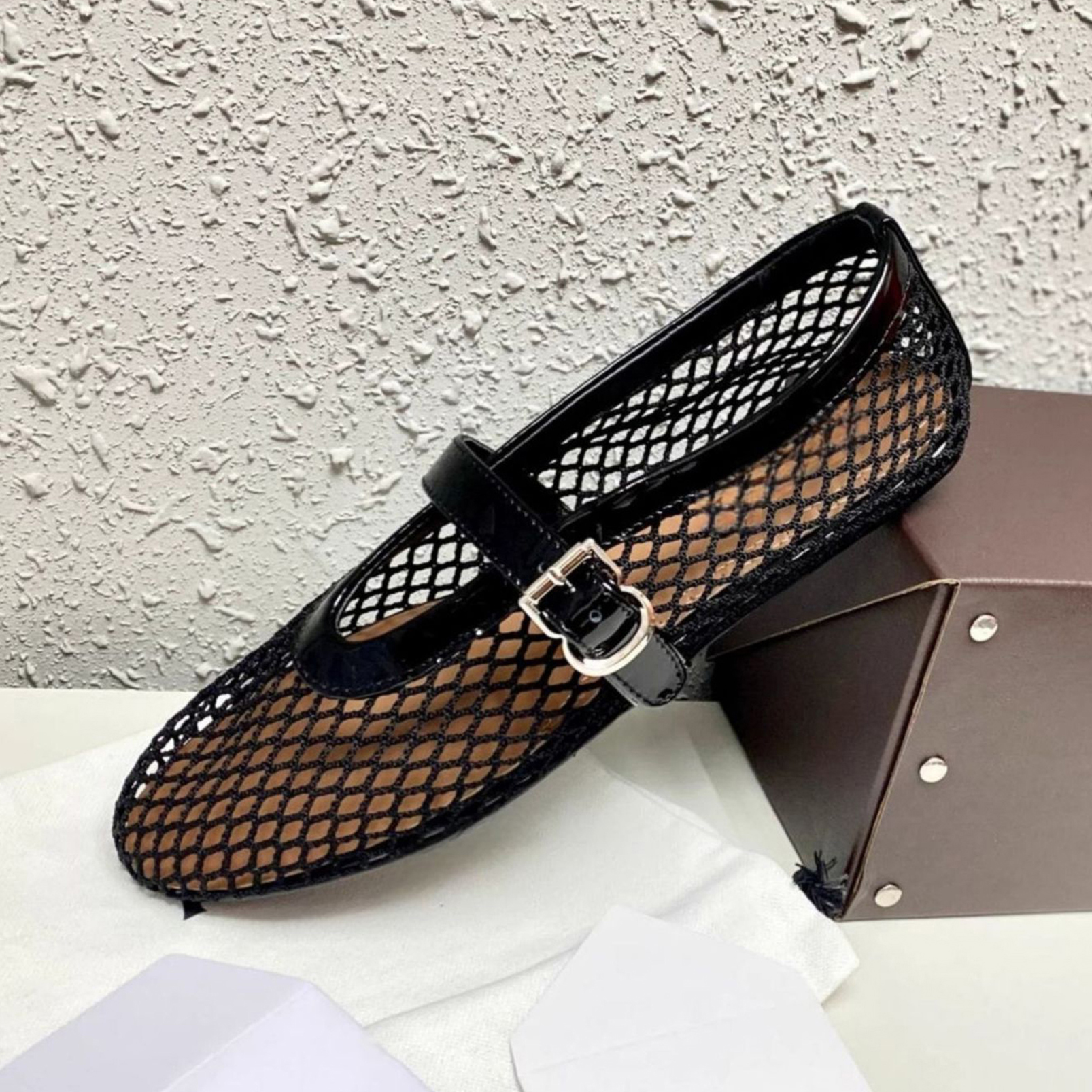 designer shoes women loafers ballet flats heels mary jane shoes mesh hollow breathable summer dress shoes ballerina flats non-slip buckle strap walkin